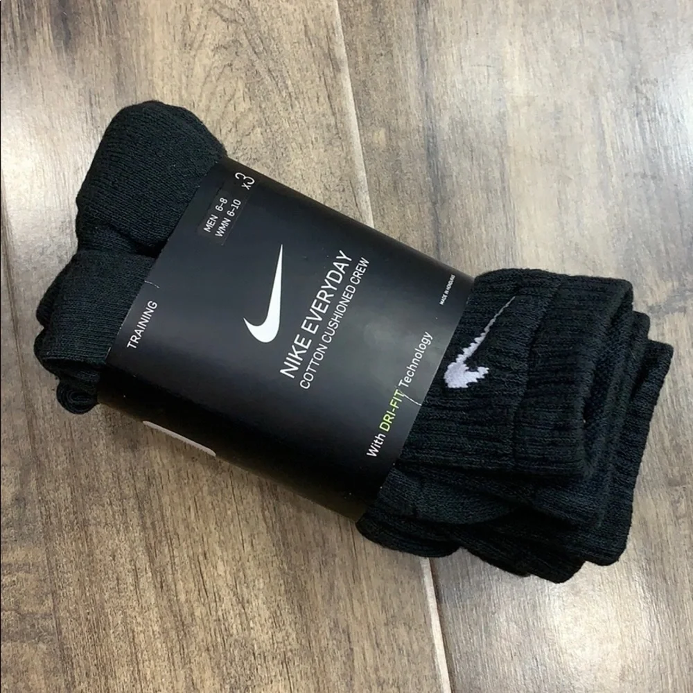 NIKE EVERYDAY COTTON CUSHIONED CREW wmns 3 pairs SOCKS set